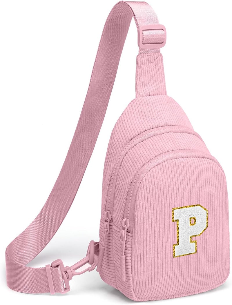Viverte Small Corduroy Sling Bag Initial Crossbody Bag Fanny Pack for Girls Personalized Birthday Gifts for Teen Girls Gifts - Image 1